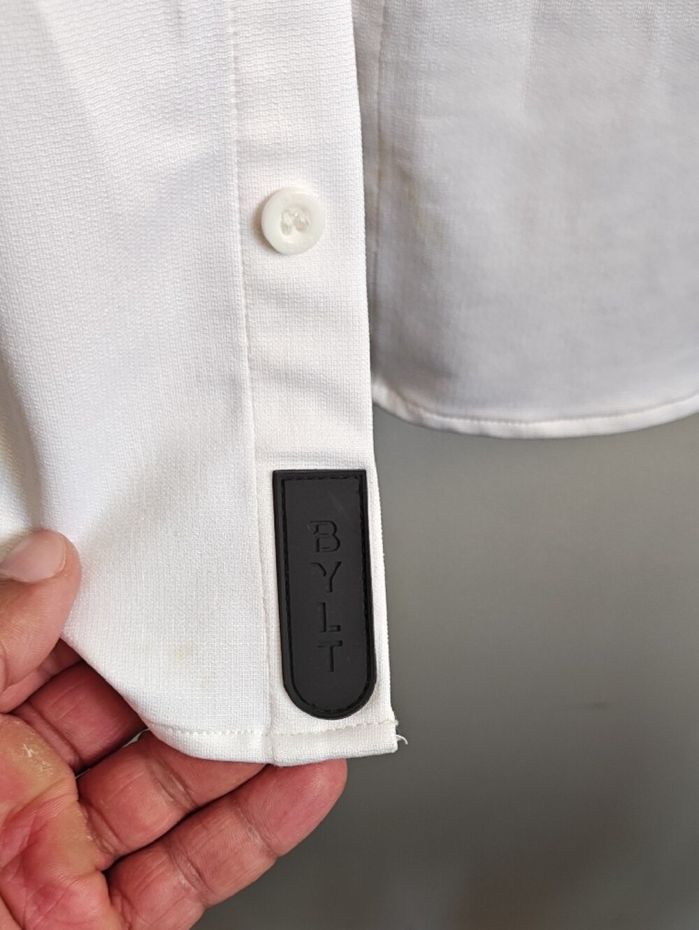 BYLT Men's White Long-Sleeve Button-Down Shirt - Picture 3 of 13